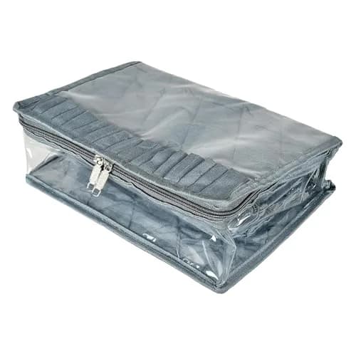 Kuber Industries Grey Laminated PVC Travel Jewelry Organizer | 30cm x 20cm x 11cm (13 Pouches) thumbnail 1