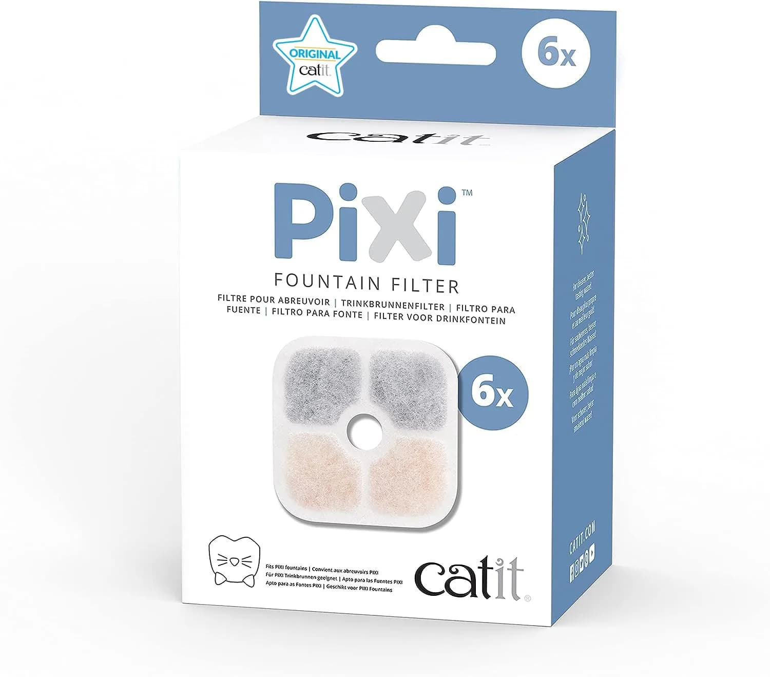 Catit PIXI Cat Drinking Fountain Original Filter 6-Pack | Certified Water Purifier for Cats in India - main product image