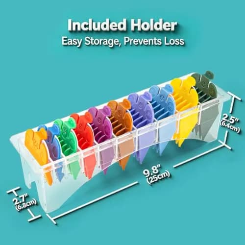 LAVEST Color-Coded Clipper Guards Set with Holder, 10Pcs (1/16"-1") | Fits Most Wahl Clippers thumbnail 5