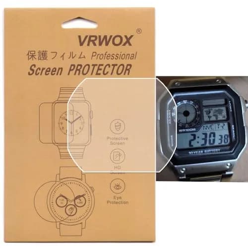 VRWOX 3-PCS TPU Screen Protector for AE-1200WH-1AVCF | HD Clear Anti-Scratch & Bubble-Free thumbnail 1