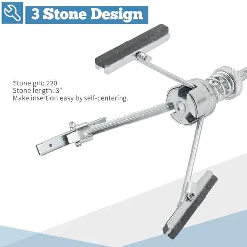 ATPEAM 5cm-17.8cm Engine Cylinder Hone Tool with 3 Replaceable 220 Grit Stones | Deglazer for Drills thumbnail 5