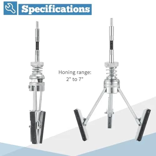 ATPEAM 5cm-17.8cm Engine Cylinder Hone Tool with 3 Replaceable 220 Grit Stones | Deglazer for Drills thumbnail 2