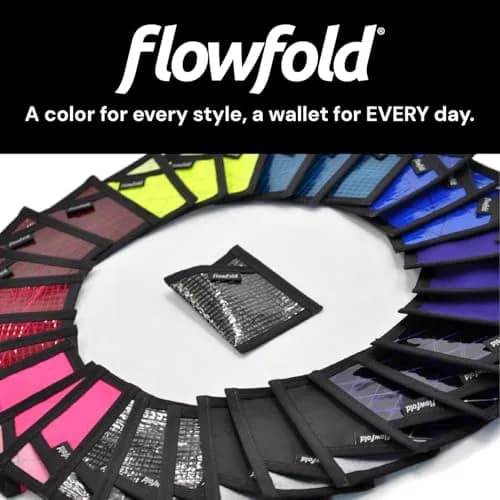 Flowfold Recycled Sailcloth Minimalist Card Holder Wallet | Slim & Durable, Made in USA, Holds 6-8 Cards, Blue Sailcloth thumbnail 7