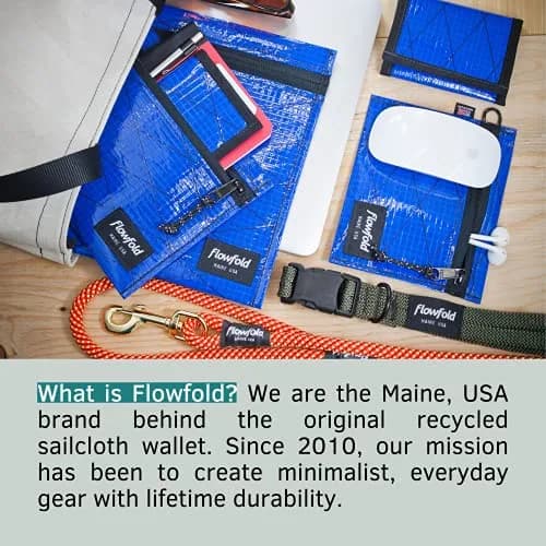 Flowfold Recycled Sailcloth Minimalist Card Holder Wallet | Slim & Durable, Made in USA, Holds 6-8 Cards, Blue Sailcloth thumbnail 8