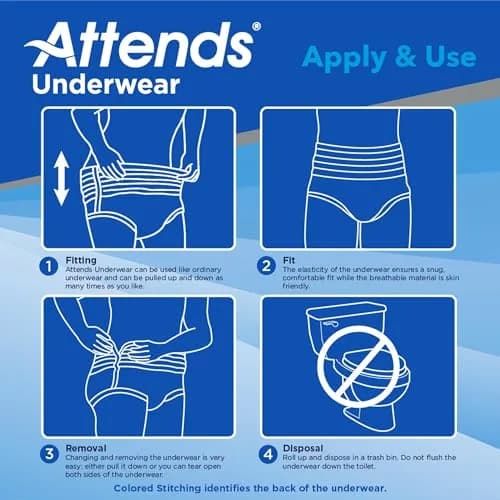 Attends Bariatric Adult Incontinence Underwear 3X-Large | Heavy Leak Protection for Obese Patients thumbnail 5