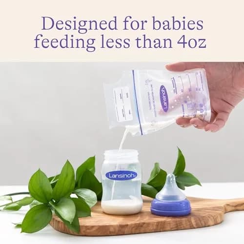Lansinoh Breastmilk Storage Bags 4oz (120ml) | 50 Count, BPA/BPS Free, Double Zipper Seal thumbnail 4