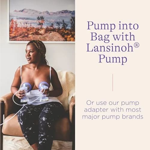 Lansinoh Breastmilk Storage Bags 4oz (120ml) | 50 Count, BPA/BPS Free, Double Zipper Seal thumbnail 6