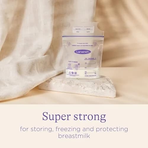 Lansinoh Breastmilk Storage Bags 4oz (120ml) | 50 Count, BPA/BPS Free, Double Zipper Seal thumbnail 3