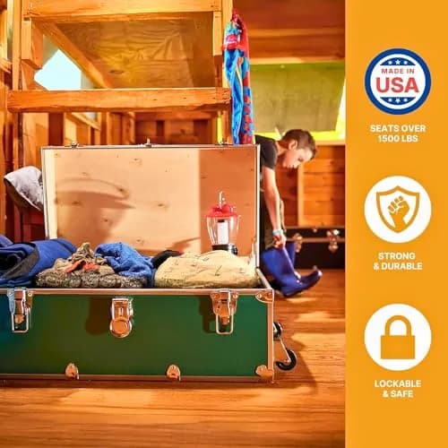 Rhino Trunk & Case Classic Camp & College Trunk with Wheels | Heavy-Duty Dorm Storage, 105 qt, USA Made thumbnail 6