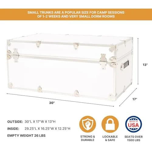 Rhino Trunk & Case Classic Camp & College Trunk with Wheels | Heavy-Duty Dorm Storage, 105 qt, USA Made thumbnail 2