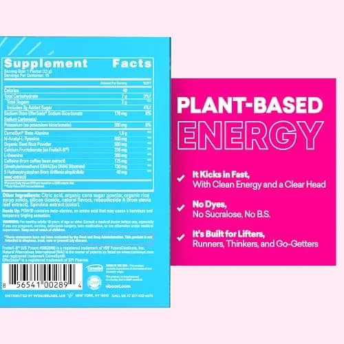 EBOOST POW Natural Pre Workout Powder 15 Packets | Blue Raspberry Energy & Performance Support thumbnail 7