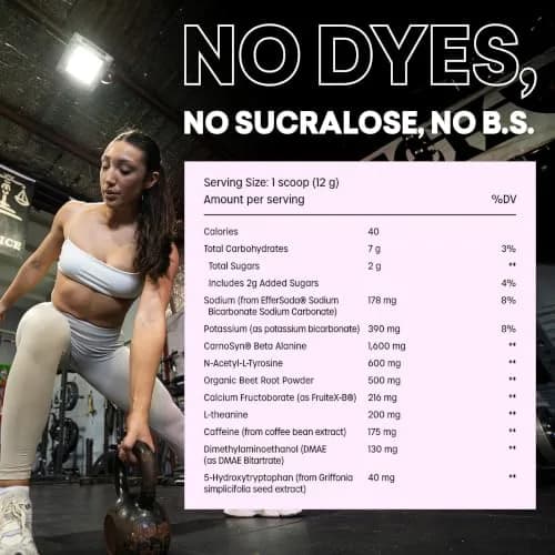EBOOST POW Natural Pre Workout Powder 15 Packets | Blue Raspberry Energy & Performance Support thumbnail 2