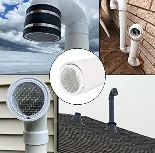 RAVEN 2" Inner x 2-3/8" Outer Diameter PVC Termination Cap Mesh Screen Vent Cover | Furnace & Roof Vent Cap thumbnail 6