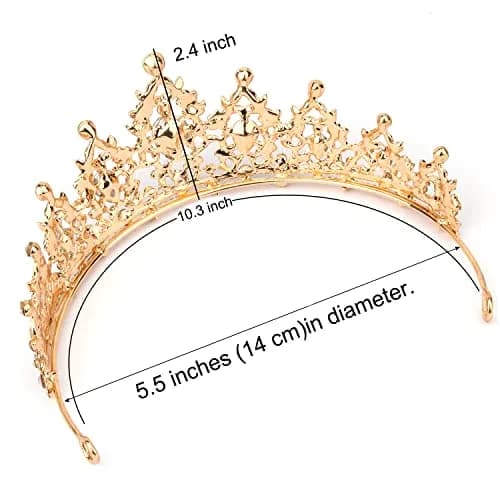 COCIDE Gold Tiara and Crown for Women Crystal Headband for Girl Champagne Rhinestone Hair Accessories for Prom Birthday Party Decorations | Elegant Bridal Headpiece with Crystals thumbnail 6