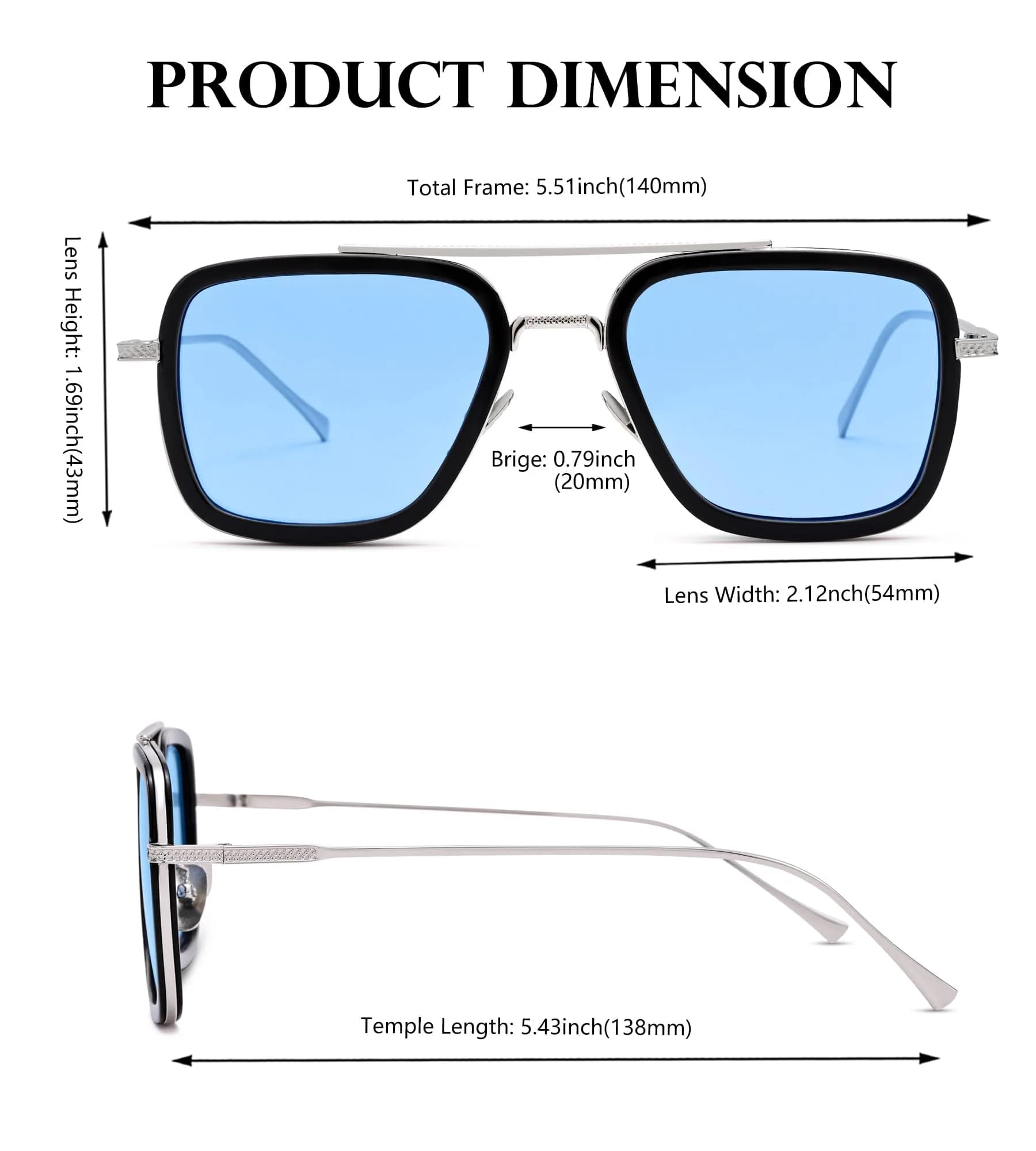 NULOOQ Tony Stark & Spider-Man Polarized Aviator Sunglasses - 2 Pack Silver/Blue & Silver/Gradient Gray - view 4