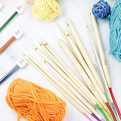 tiggell 23 Pieces Crochet Hooks Set with Bamboo Knitting Needles | 2mm-10mm Metric Sizes thumbnail 6