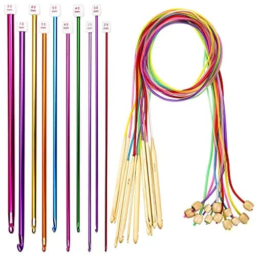 tiggell 23 Pieces Crochet Hooks Set with Bamboo Knitting Needles | 2mm-10mm Metric Sizes thumbnail 1