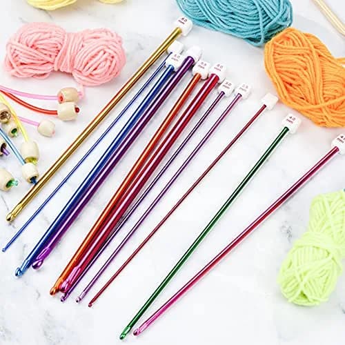 tiggell 23 Pieces Crochet Hooks Set with Bamboo Knitting Needles | 2mm-10mm Metric Sizes thumbnail 7