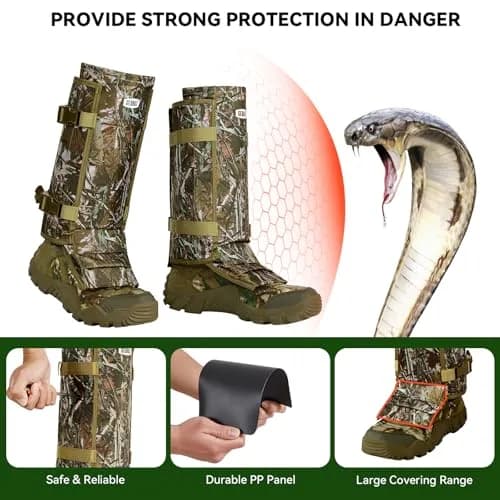 GearOZ Snake Gaiters Chaps, Durable Lower Legs Anti-Snake Bite Guards Camo | 16.9 × 9.8 × 3.1 inches (43 × 25 × 8 cm) thumbnail 3