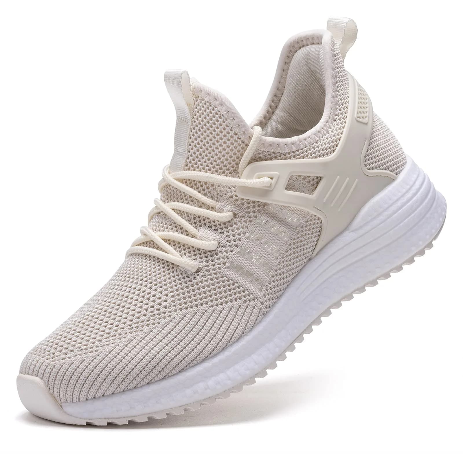 SDolphin Womens Running Tennis Shoes Grey | Breathable Mesh Memory Foam Lightweight — Beige-breathable / 11