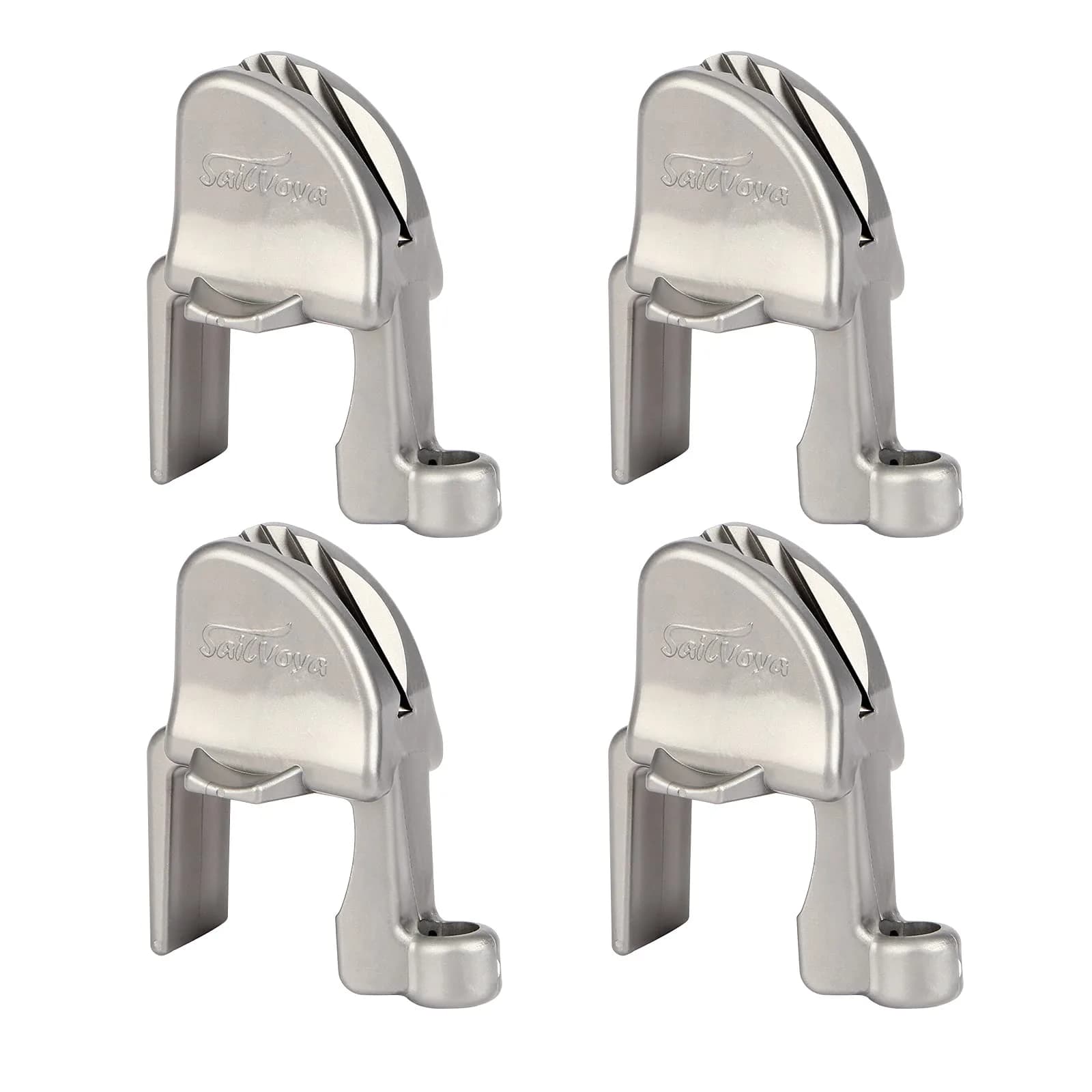 SailVoya Adjustable Pontoon Boat Fender Clips (4 Pack) | Securely Mounts 1-1.25 inch Square Rails - main product image