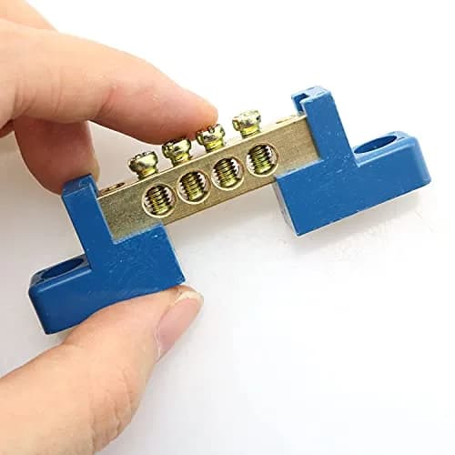 RLECS Terminal Bus Bar 2pcs 4-Position Brass Grounding Strip | Power Distribution thumbnail 4