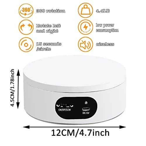 YVV Rotating Display Stand 12cm (4.72in) | Automatic Mute Turntable for Tumblers & Products thumbnail 6