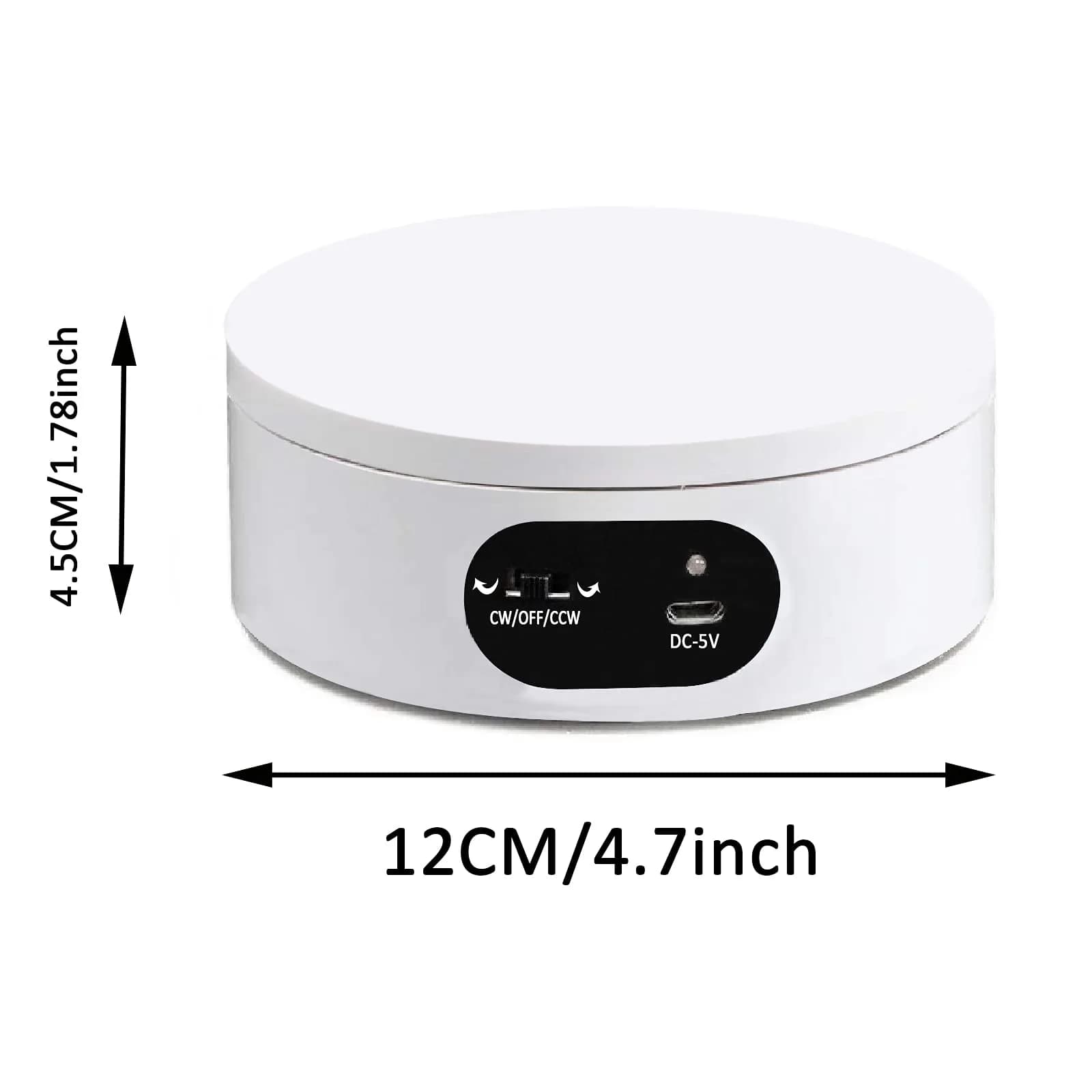 YVV Rotating Display Stand 12cm (4.72in) | Automatic Mute Turntable for Tumblers & Products - view 7