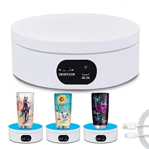 YVV Rotating Display Stand 12cm (4.72in) | Automatic Mute Turntable for Tumblers & Products thumbnail 1