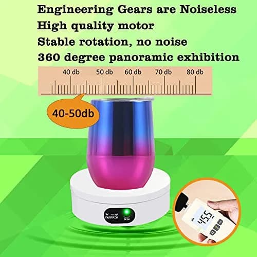YVV Rotating Display Stand 12cm (4.72in) | Automatic Mute Turntable for Tumblers & Products thumbnail 3