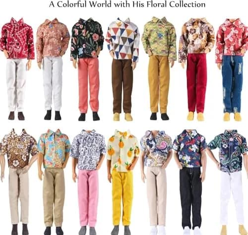 E-TING 10Set Doll Clothes & Shoes for 12-inch Boy Doll | Handmade, Safe & Colorful thumbnail 4