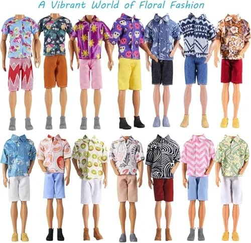 E-TING 10Set Doll Clothes & Shoes for 12-inch Boy Doll | Handmade, Safe & Colorful thumbnail 5