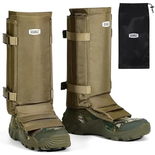 GearOZ Snake Gaiters Chaps Khaki | 1000D Oxford & Polypropylene Anti-Snake Bite Guards for Men & Women thumbnail 1
