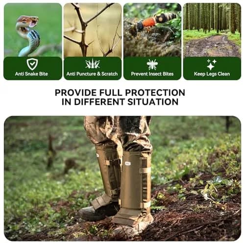 GearOZ Snake Gaiters Chaps Khaki | 1000D Oxford & Polypropylene Anti-Snake Bite Guards for Men & Women thumbnail 4