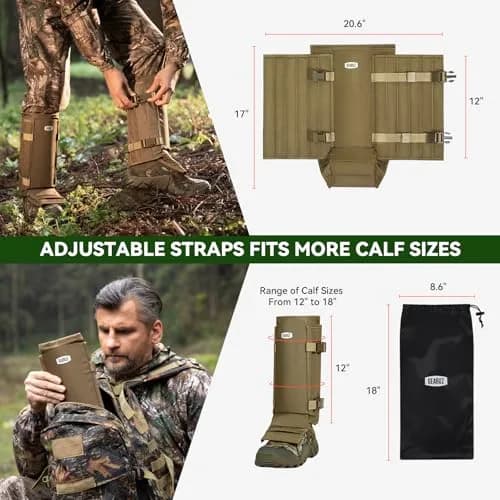 GearOZ Snake Gaiters Chaps Khaki | 1000D Oxford & Polypropylene Anti-Snake Bite Guards for Men & Women thumbnail 2