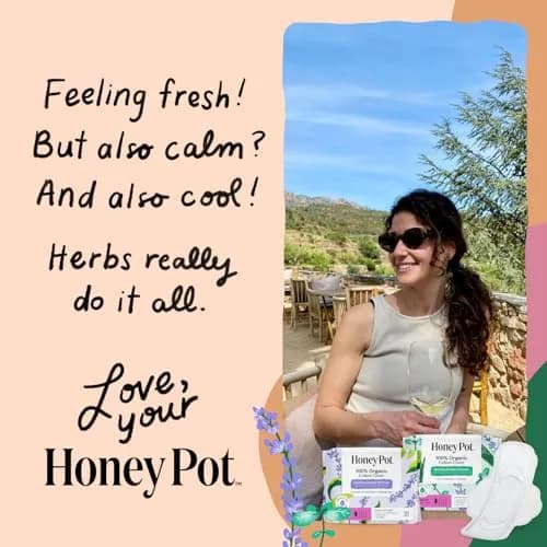 The Honey Pot Company Cooling Herbal Regular Pads 20 Count | Dermatologist Tested for Sensitive Skin thumbnail 8