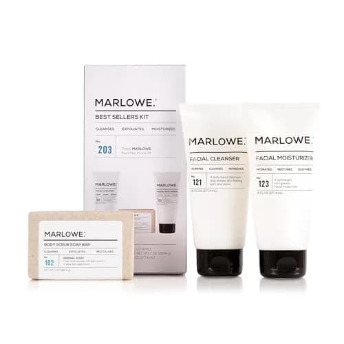MARLOWE. Men's Skin Care Set, Best Sellers Kit, Soap, Cleanser, Moisturizer | Gentle Daily Grooming thumbnail 1