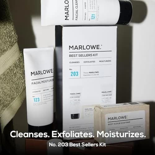MARLOWE. Men's Skin Care Set, Best Sellers Kit, Soap, Cleanser, Moisturizer | Gentle Daily Grooming thumbnail 2