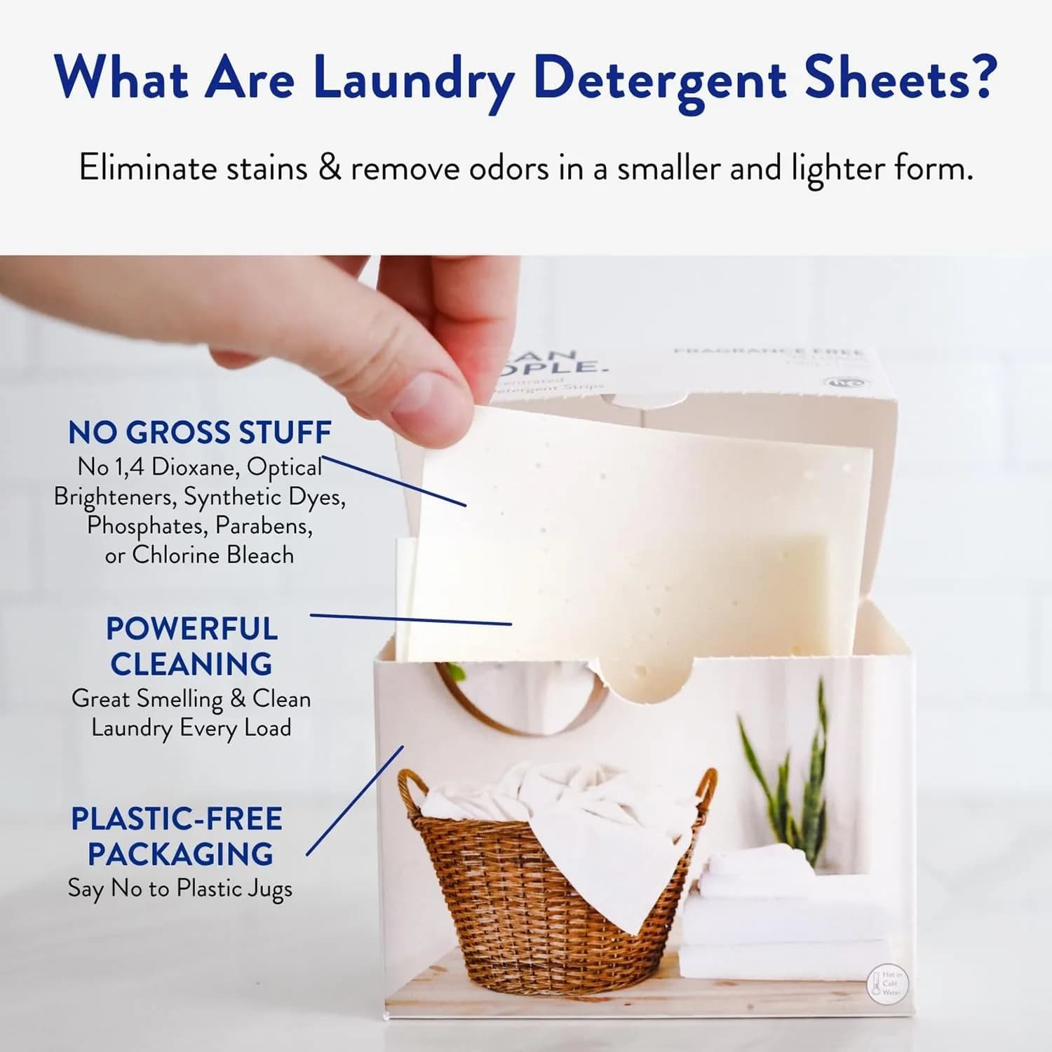 THE CLEAN PEOPLE Laundry Detergent Sheets - Fresh Scent, 32 Count | Biodegradable & Hypoallergenic Formula - view 2