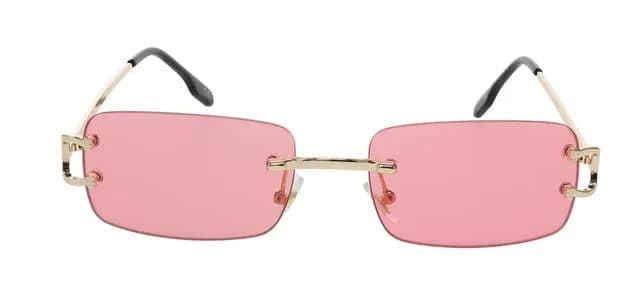 FLAWLESS EYEWEAR Classy Elegant Clear Lens Eyeglasses Gold Rimless Frame 55mm (Pink) thumbnail 3