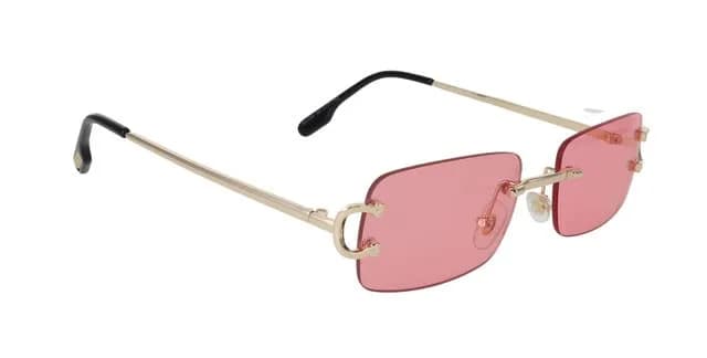FLAWLESS EYEWEAR Classy Elegant Clear Lens Eyeglasses Gold Rimless Frame 55mm (Pink) thumbnail 4