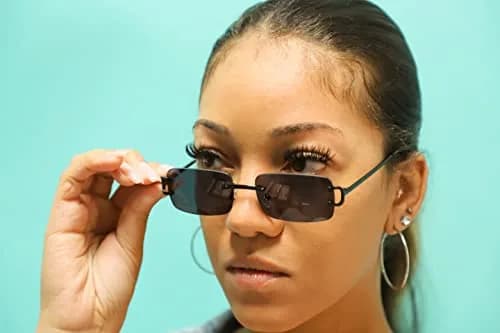 FLAWLESS EYEWEAR Classy Elegant Clear Lens Eyeglasses Gold Rimless Frame 55mm (Black) thumbnail 5