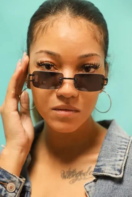 FLAWLESS EYEWEAR Classy Elegant Clear Lens Eyeglasses Gold Rimless Frame 55mm (Black) thumbnail 6