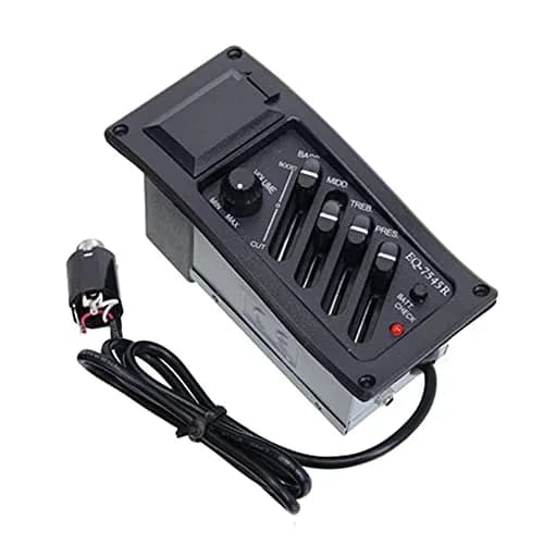 Jiayouy 4 Band EQ-7545R Guitar Pickup Preamp Amplifier with Tuner 10.5cm (4.1in) | For Acoustic Guitars thumbnail 2