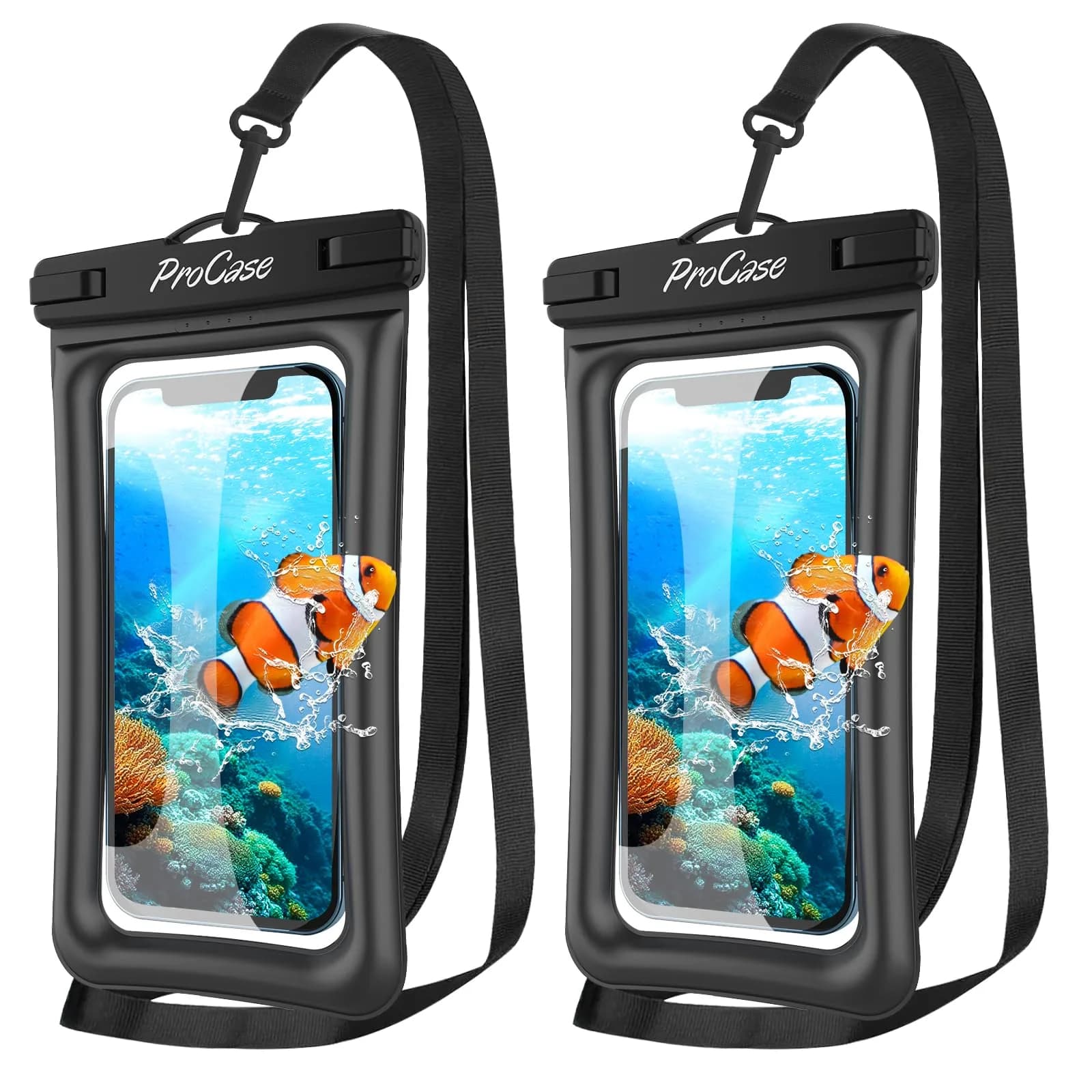 ProCase Waterproof Phone Pouch 2 Pack | IPX8 Floating Dry Bag for 7" Phones - main product image