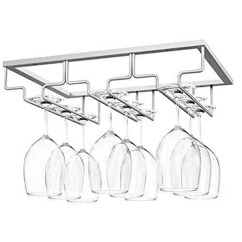 Nuovoware Wine Glass Rack, 3 Rows, Nano Silver | Space Saving, Durable Iron, Fits Various Glasses thumbnail 1