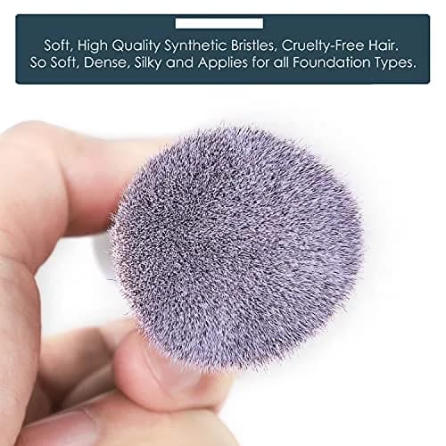 KINGMAS Angled Top Foundation Brush for Liquid, Cream, Powder, Blush Buffing Stippling Face Makeup Tools Black | Premium Synthetic Bristle Brush thumbnail 5