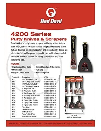 Red Devil 6-in-1 Painter's Tool - 0.73 kg (1.6 lb) Pack of 6 | Multi-Function Wall Scraper & Nail Setter thumbnail 2
