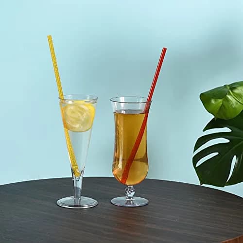 ALINK 12-Pack Glitter Plastic Tumbler Straws 28cm (11") | Reusable Hard Plastic Straws with Cleaning Brush thumbnail 8