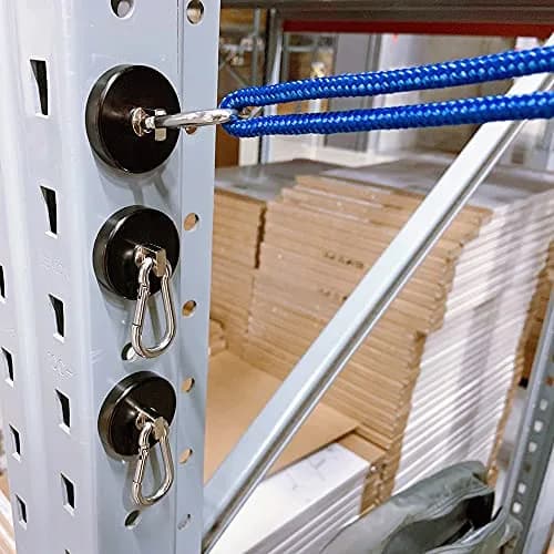 WELLZEER Heavy Duty Magnetic Hooks 170lbs Black 2-Pack | Swiveling Carabiner for Industrial Garages & Kitchens thumbnail 6
